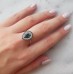 Λευκόχρυσο δαχτυλίδι Κ18 με London Blue Topaz και διαμάντια
